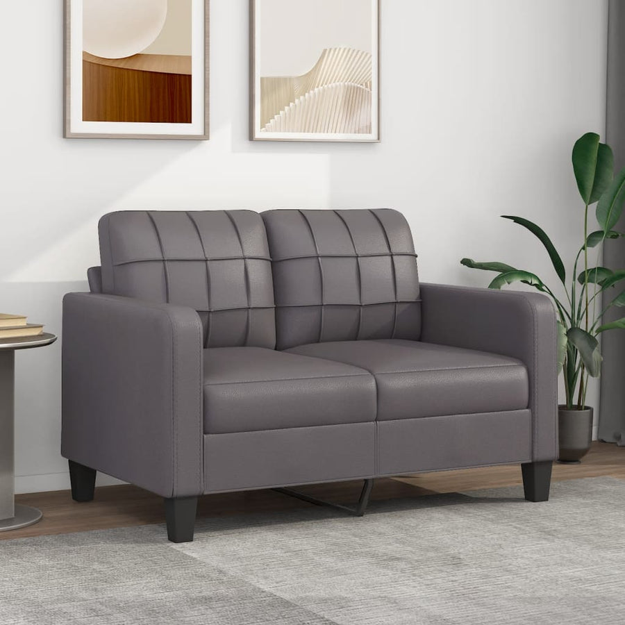 Tweezitsbank Kunstleer 120 cm Grijs
