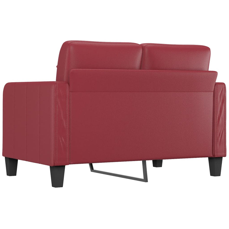 Tweezitsbank Kunstleer 120 cm Wijnrood