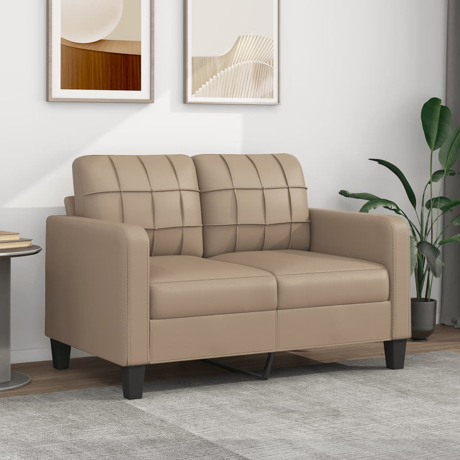 Tweezitsbank Kunstleer Kleurig 120 cm Cappuccino