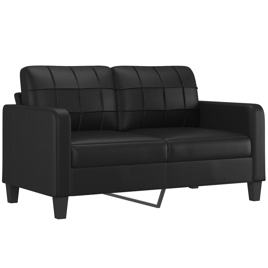 Tweezitsbank Kunstleer 140 cm Zwart