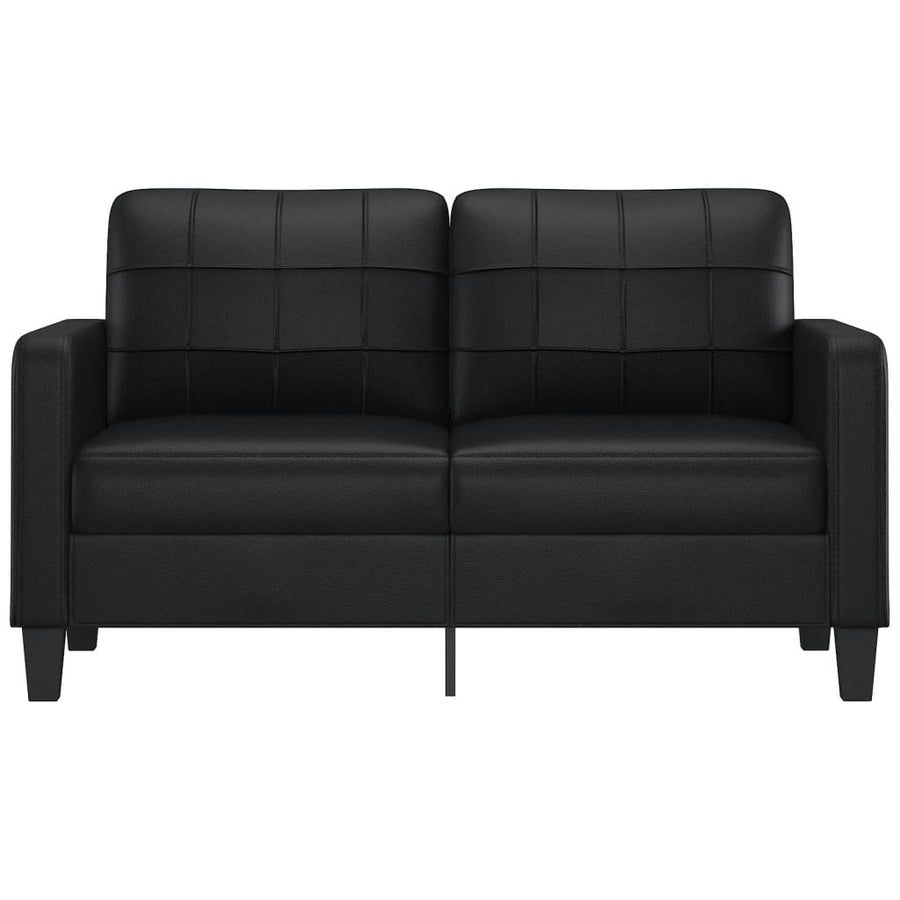 Tweezitsbank Kunstleer 140 cm Zwart