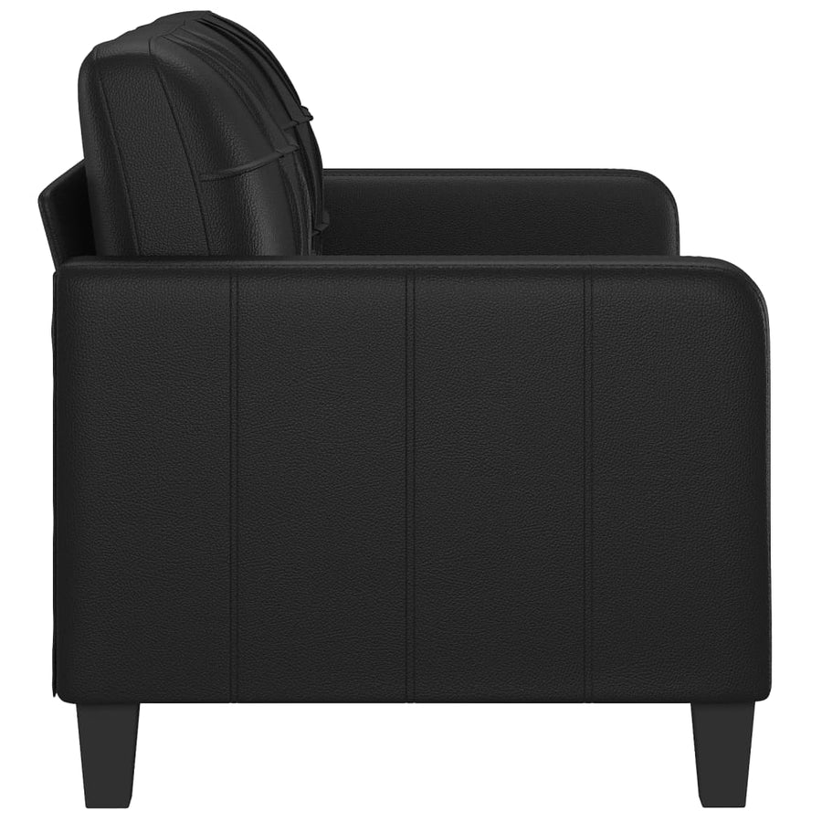 Tweezitsbank Kunstleer 140 cm Zwart