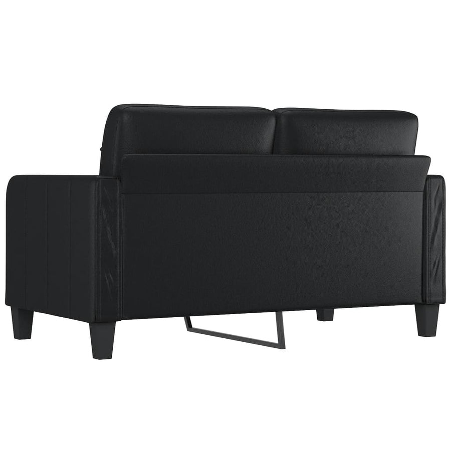 Tweezitsbank Kunstleer 140 cm Zwart