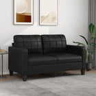 Two-seater sofa 140 cm artificial leather black