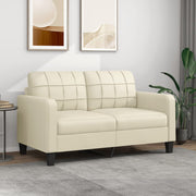Tweezitsbank 140 cm kunstleer crème