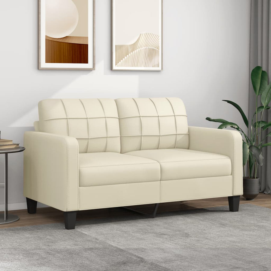 Tweezitsbank Kunstleer Kleurig 140 cm Crème