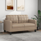 Two-seater sofa 140 cm artificial leather cappuccino color