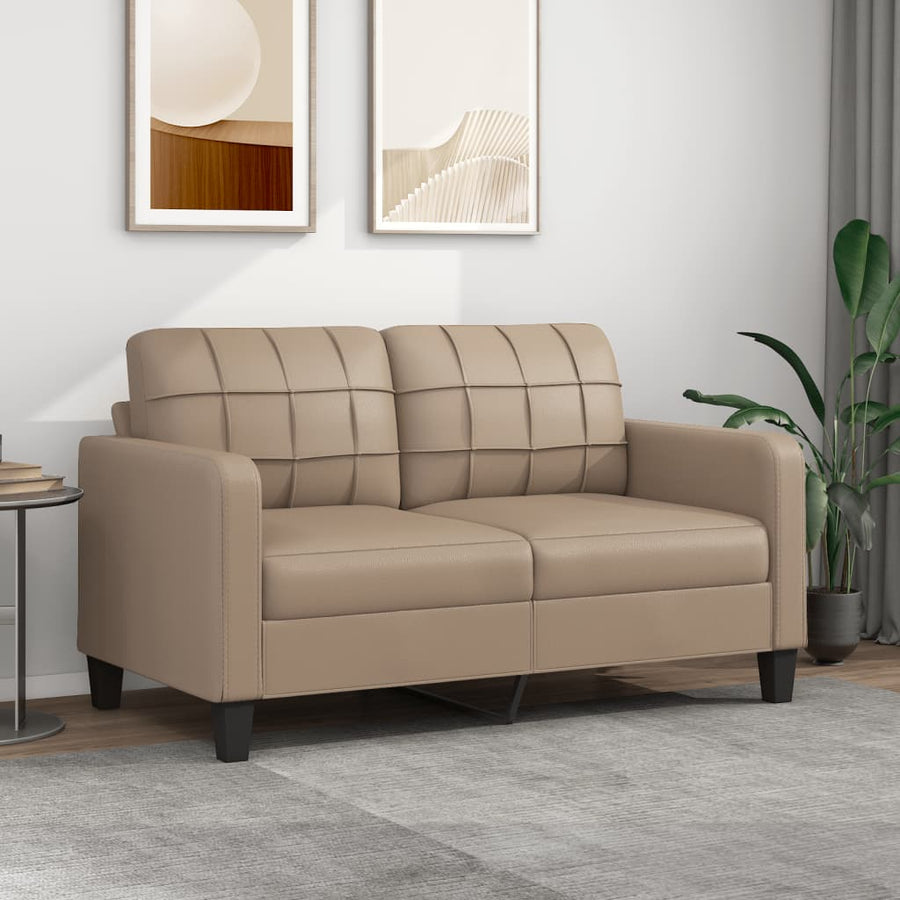 Tweezitsbank Kunstleer Kleurig 140 cm Cappuccino