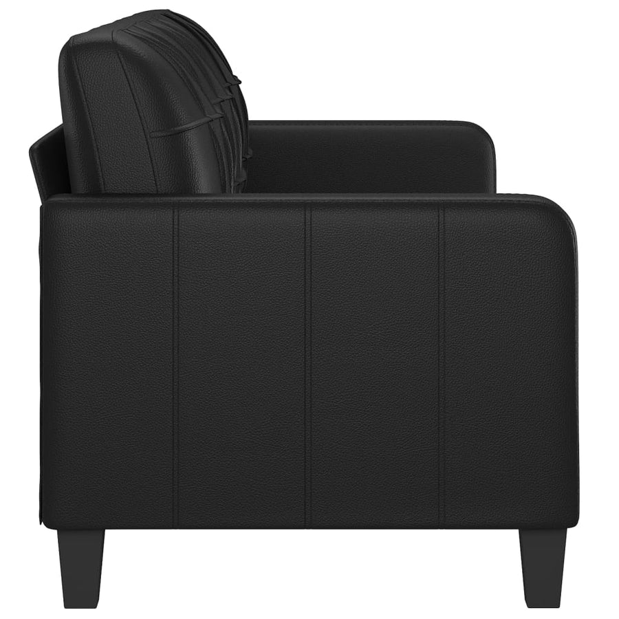 Driezitsbank Kunstleer 180 cm Zwart