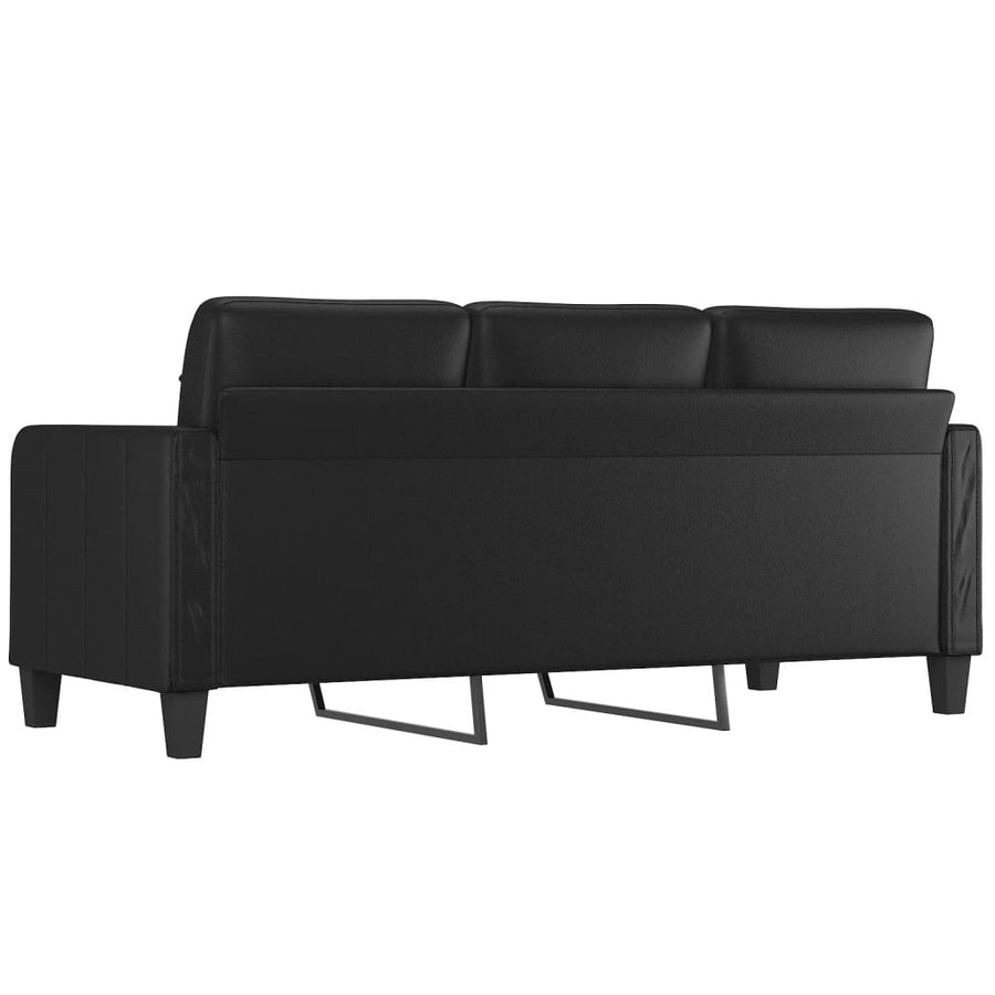 Driezitsbank Kunstleer 180 cm Zwart