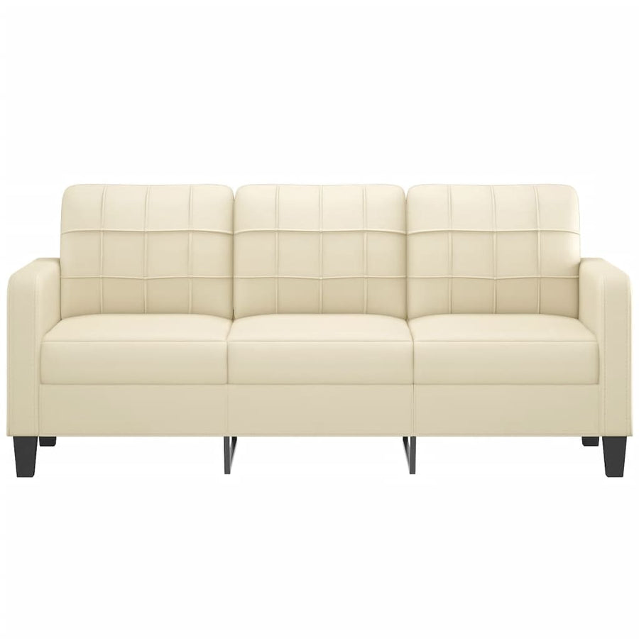 Driezitsbank Kunstleer Kleurig 180 cm Crème