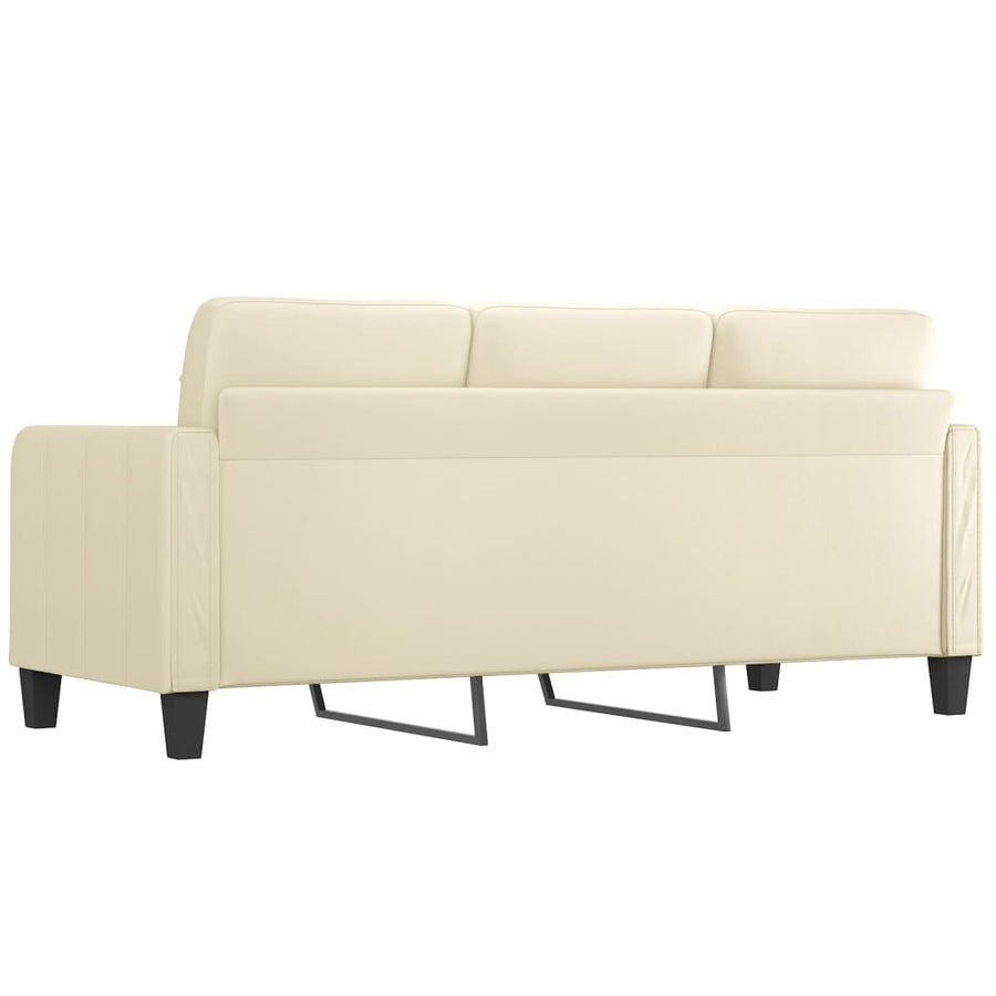 Driezitsbank Kunstleer Kleurig 180 cm Crème