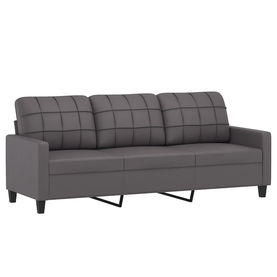 Driezitsbank Kunstleer 180 cm Grijs