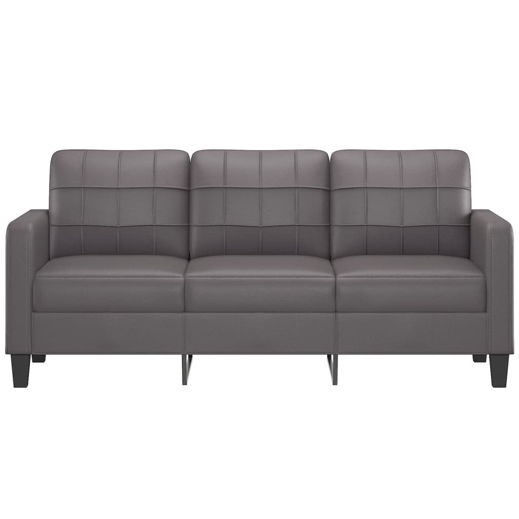 Driezitsbank Kunstleer 180 cm Grijs