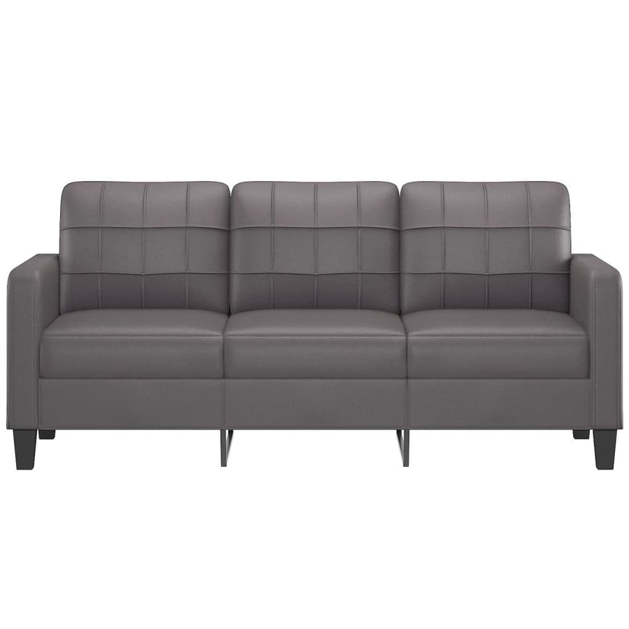 Driezitsbank Kunstleer 180 cm Grijs