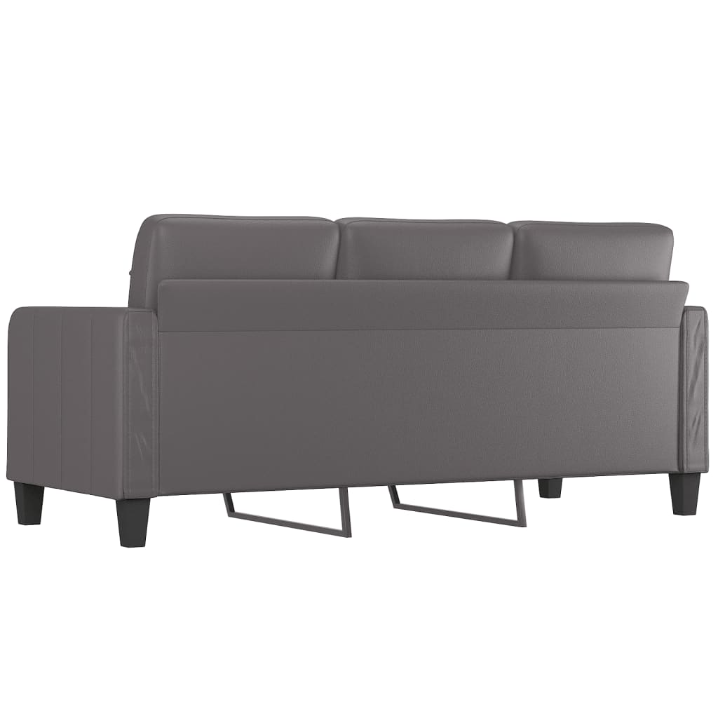 Driezitsbank Kunstleer 180 cm Grijs