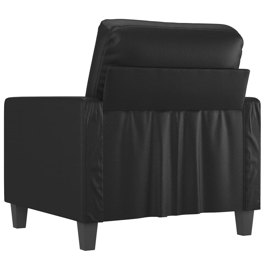 Fauteuil Kunstleer 60 cm Zwart