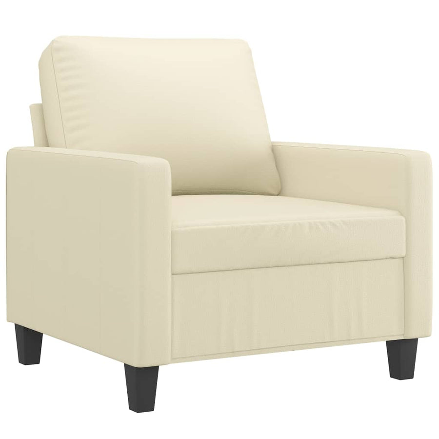 Fauteuil Kunstleer Kleurig 60 cm Crème