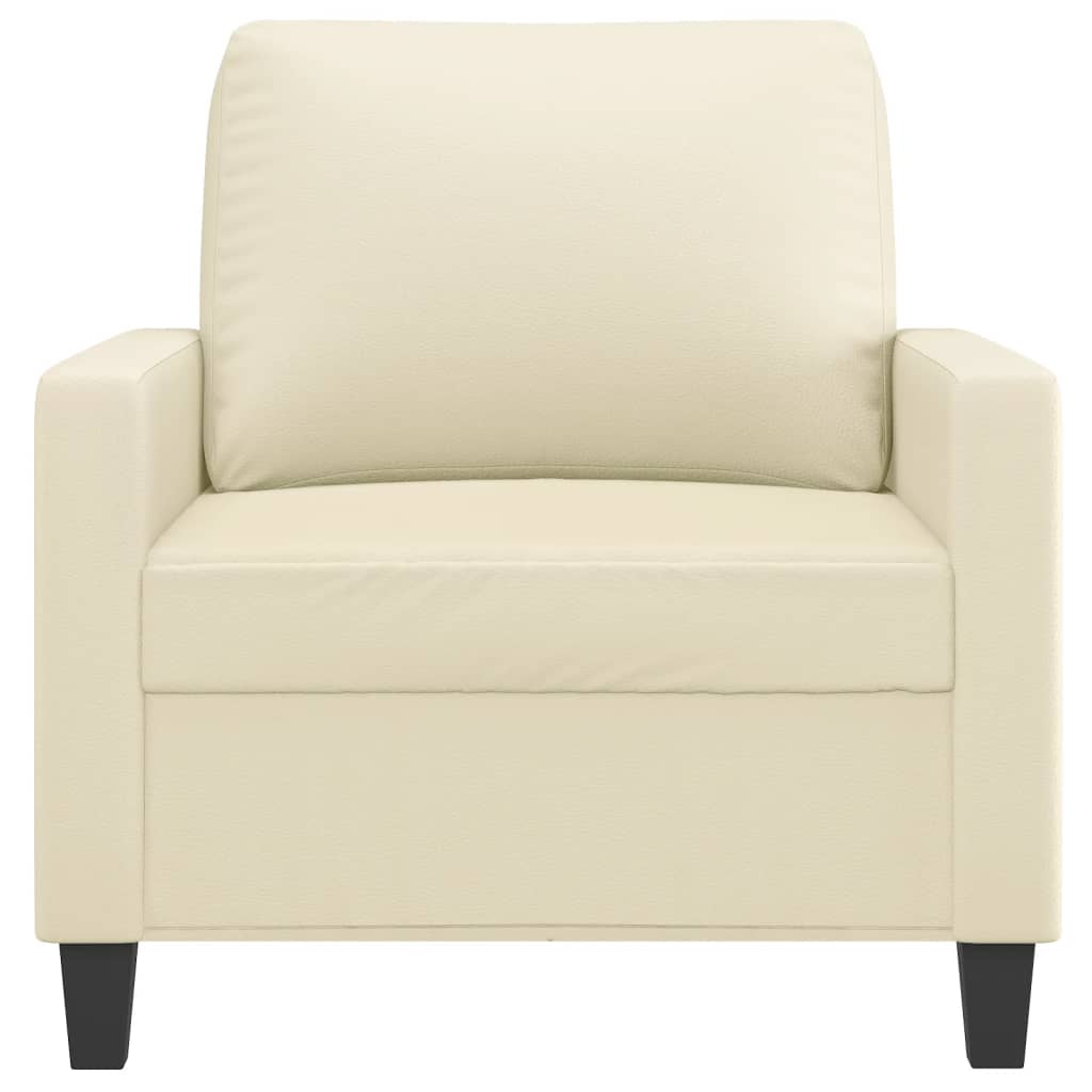 Fauteuil Kunstleer Kleurig 60 cm Crème