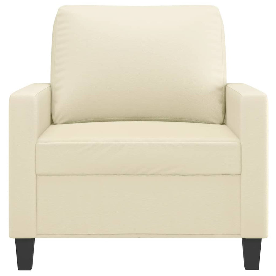 Fauteuil Kunstleer Kleurig 60 cm Crème