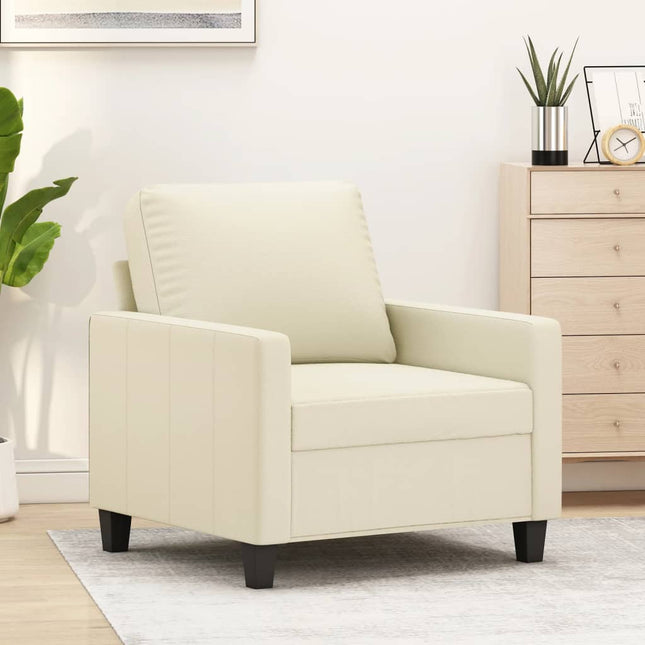 Fauteuil Kunstleer Kleurig 60 cm Crème