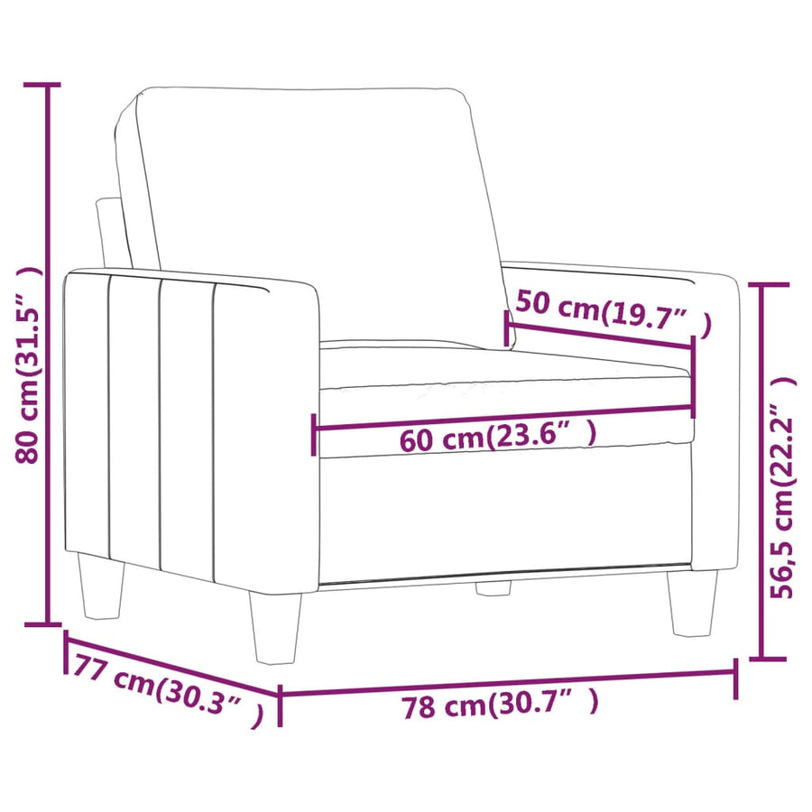 Fauteuil Kunstleer 60 cm Grijs