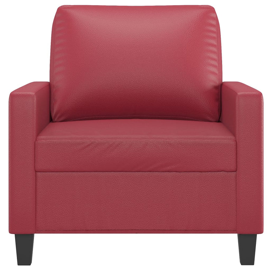 Fauteuil Kunstleer 60 cm Wijnrood