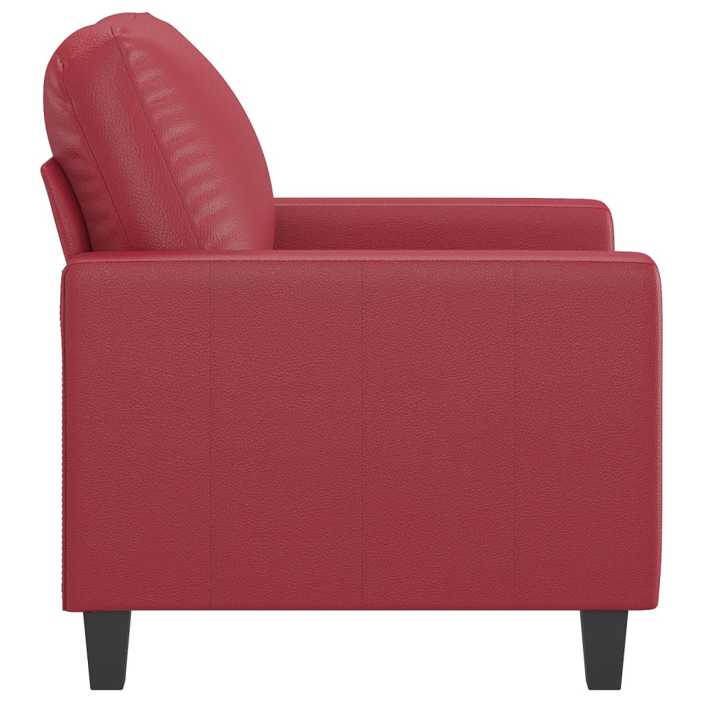 Fauteuil Kunstleer 60 cm Wijnrood