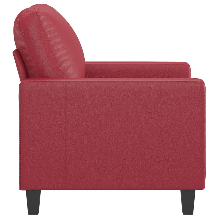Fauteuil Kunstleer 60 cm Wijnrood