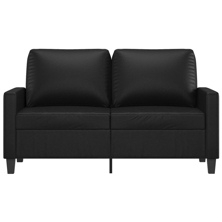 Tweezitsbank Kunstleer 120 cm Zwart