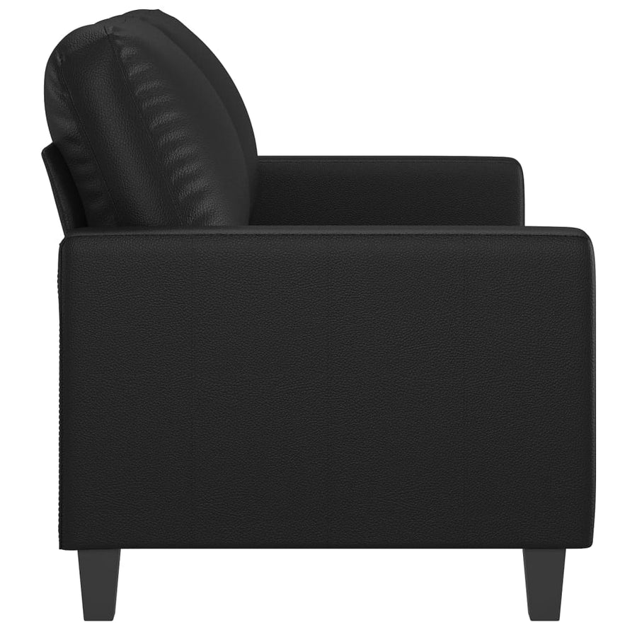 Tweezitsbank Kunstleer 120 cm Zwart