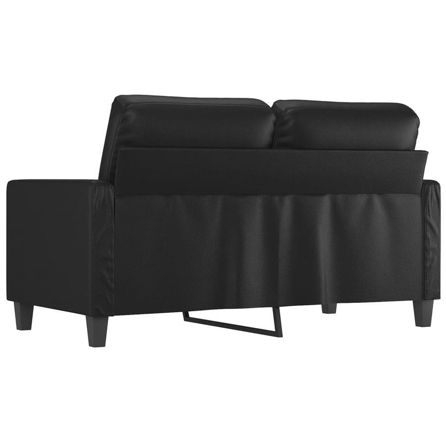 Tweezitsbank Kunstleer 120 cm Zwart