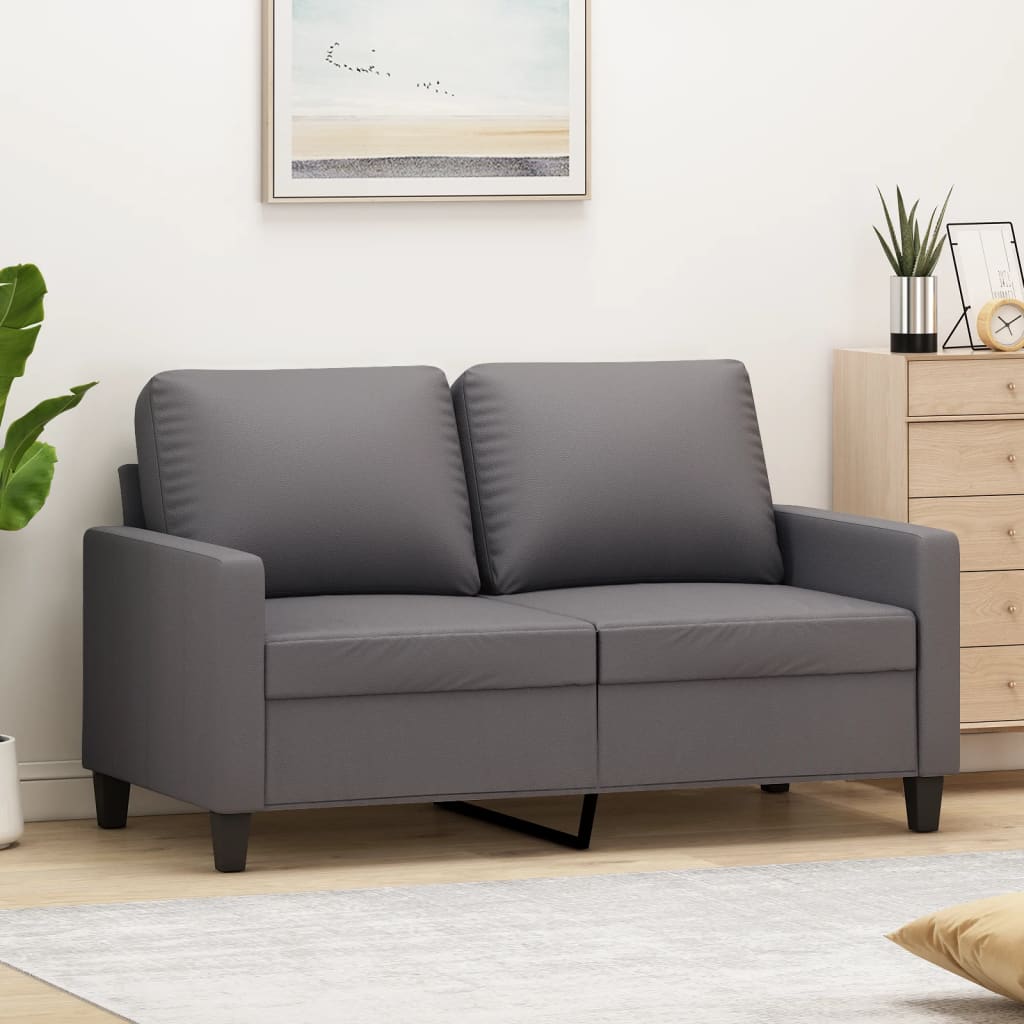 Tweezitsbank Kunstleer 120 cm Grijs