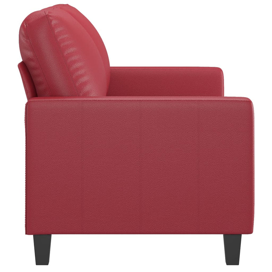 Tweezitsbank Kunstleer 120 cm Wijnrood