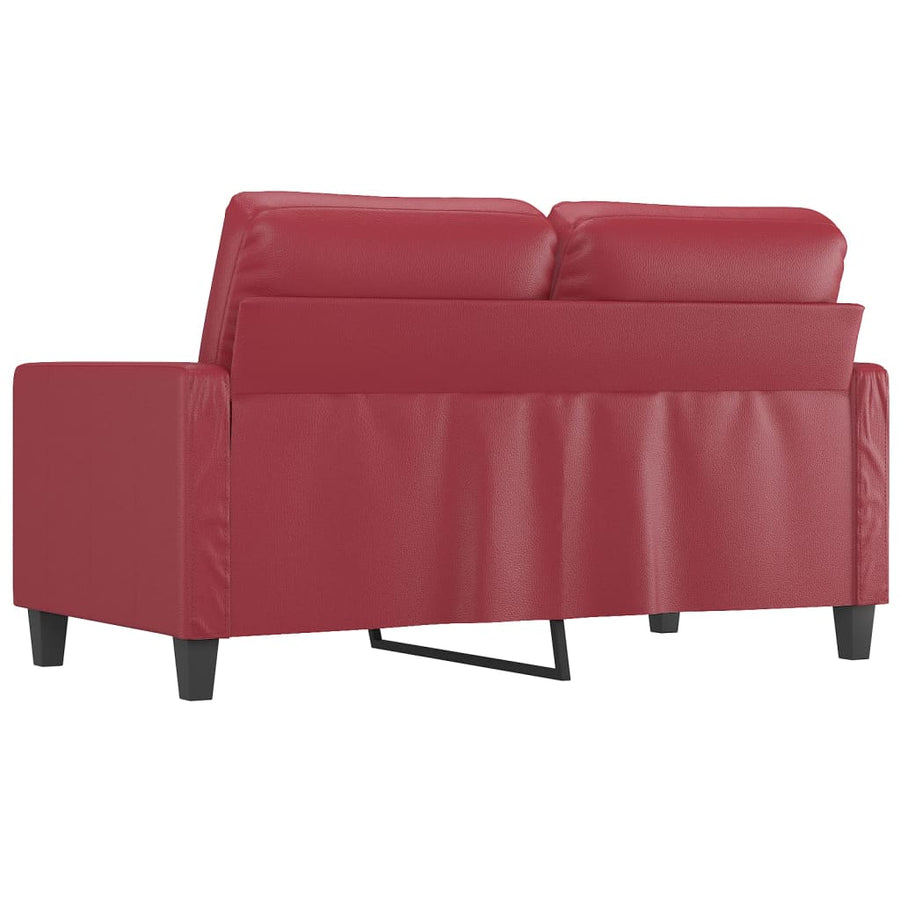 Tweezitsbank Kunstleer 120 cm Wijnrood