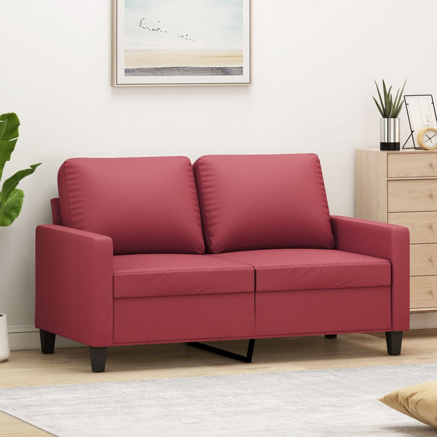 Tweezitsbank Kunstleer 120 cm Wijnrood