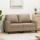 Two-seater sofa 120 cm faux leather cappuccino