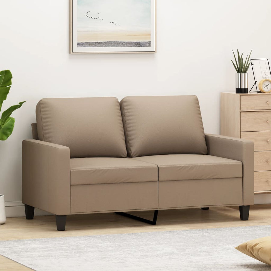 Tweezitsbank Kunstleer Kleurig 120 cm Cappuccino