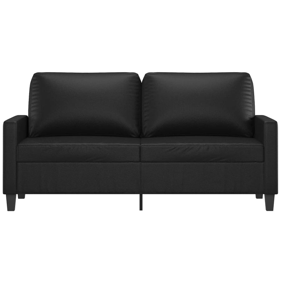 Tweezitsbank Kunstleer 140 cm Zwart