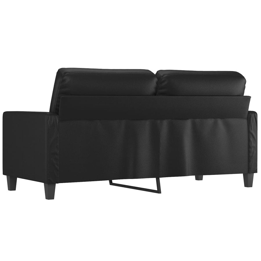 Tweezitsbank Kunstleer 140 cm Zwart