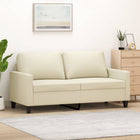 Tweezitsbank 140 cm kunstleer crèmekleurig