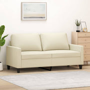 Tweezitsbank 140 cm kunstleer crèmekleurig