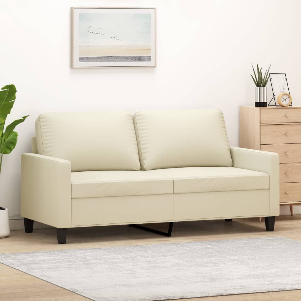 Tweezitsbank Kunstleer Kleurig 140 cm Crème
