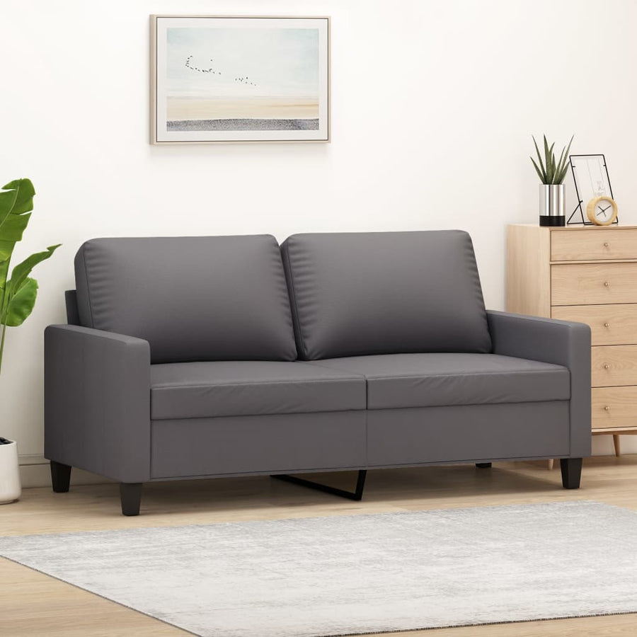 Tweezitsbank Kunstleer 140 cm Grijs