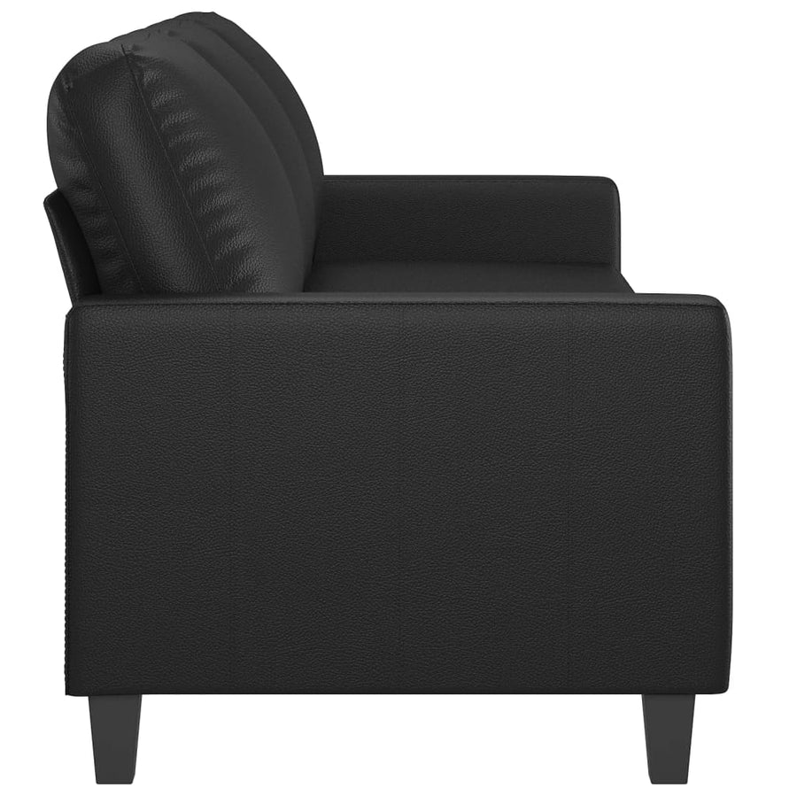 Driezitsbank 180 cm kunstleer zwart 180 cm Zwart