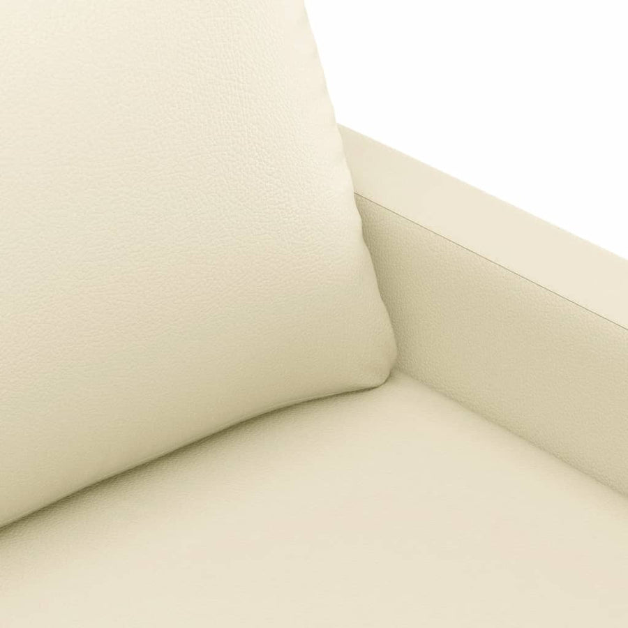 Driezitsbank Kunstleer Kleurig 180 cm Crème