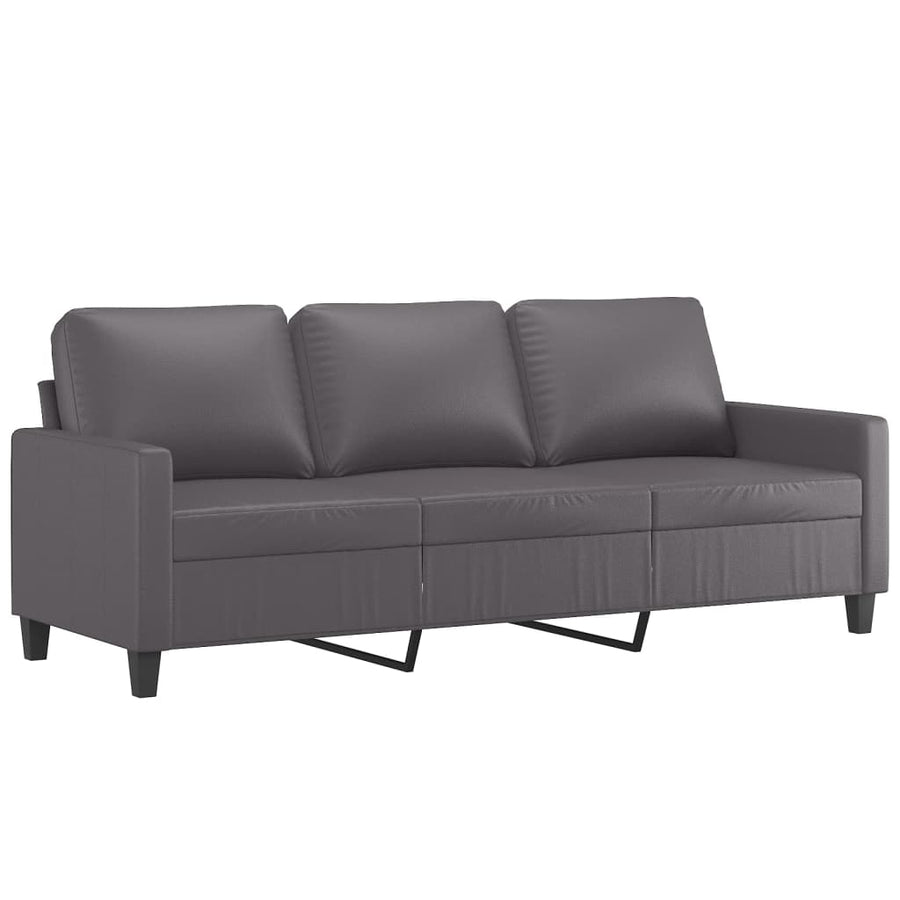 Driezitsbank Kunstleer 180 cm Grijs