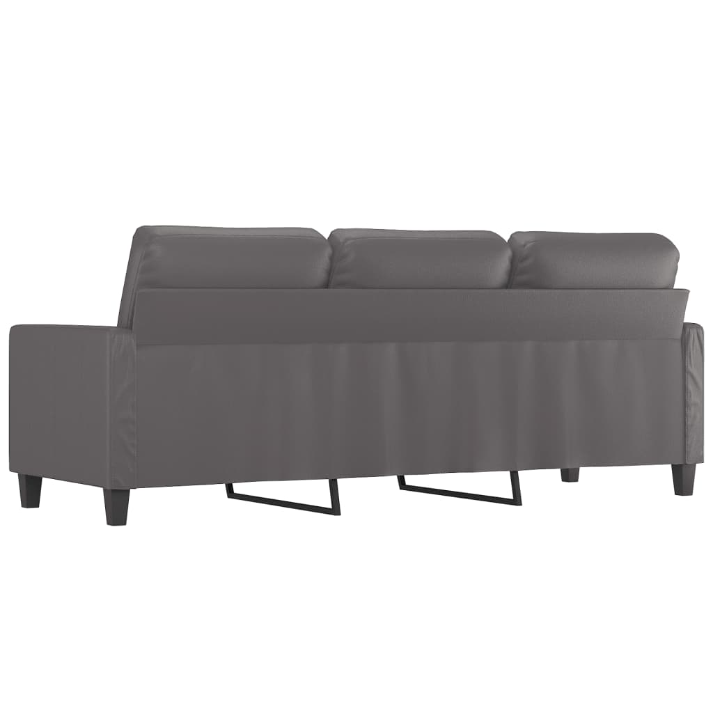 Driezitsbank Kunstleer 180 cm Grijs