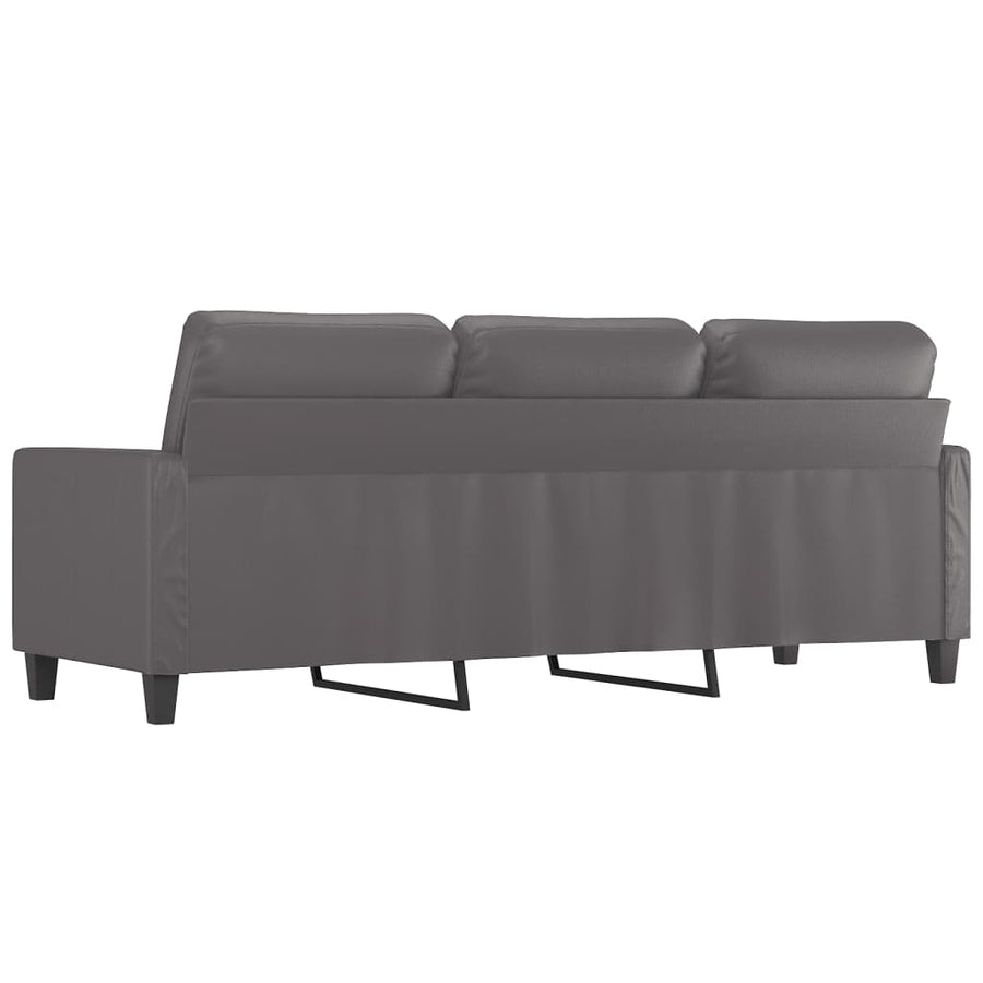 Driezitsbank Kunstleer 180 cm Grijs