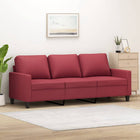 Three-seater sofa 180 cm faux leather wine red